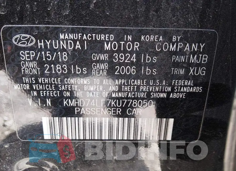 KMHD74LF7KU778050 Photo# 9