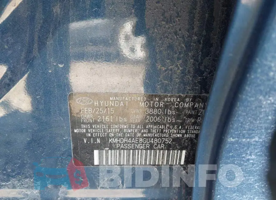 KMHDH4AE8GU480752 Photo# 9