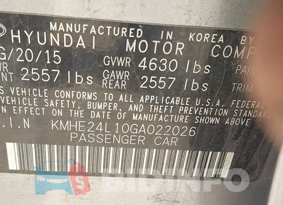 KMHE24L10GA022026 Photo# 9