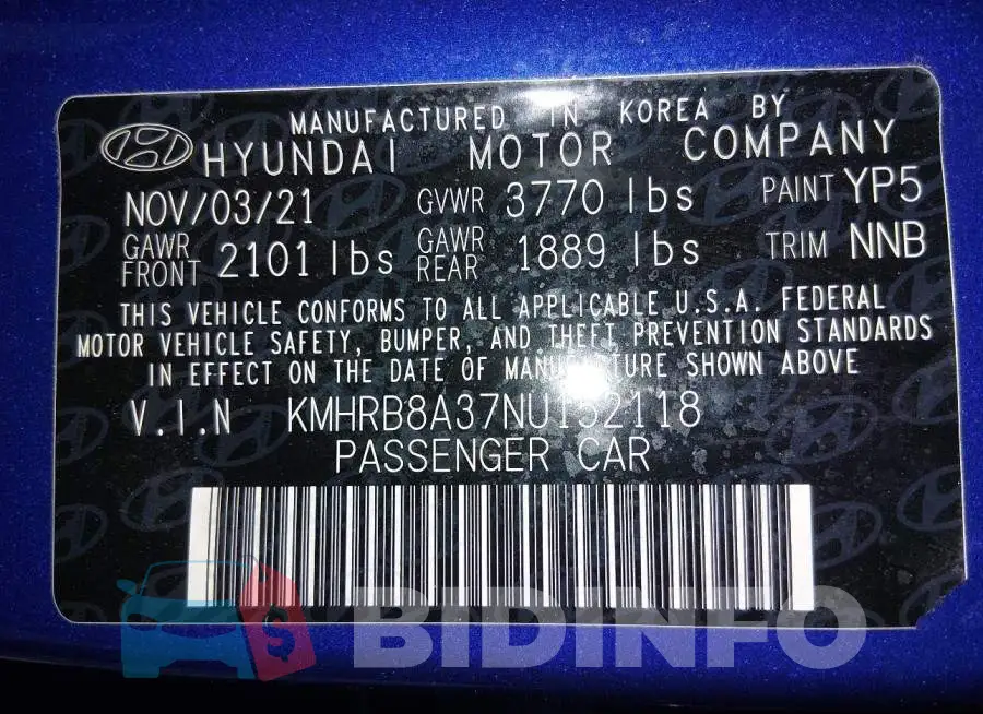 KMHRB8A37NU152118 Photo# 9
