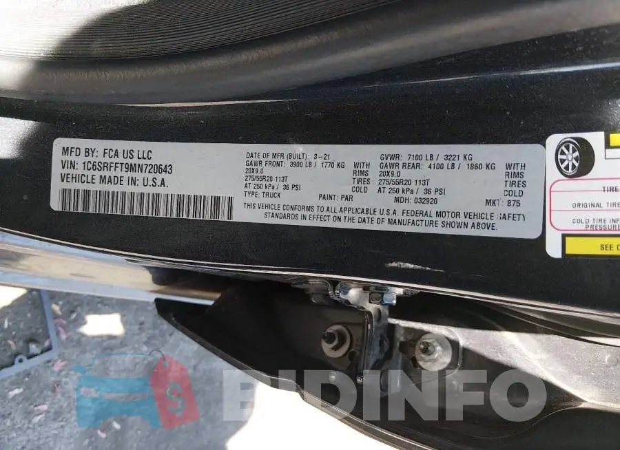 1C6SRFFT9MN720643 Photo# 9