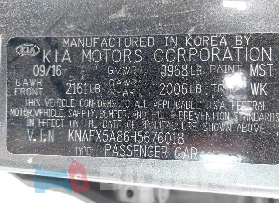KNAFX5A86H5676018 Photo# 9