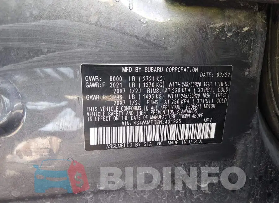 4S4WMAPD7N3431935 Photo# 9