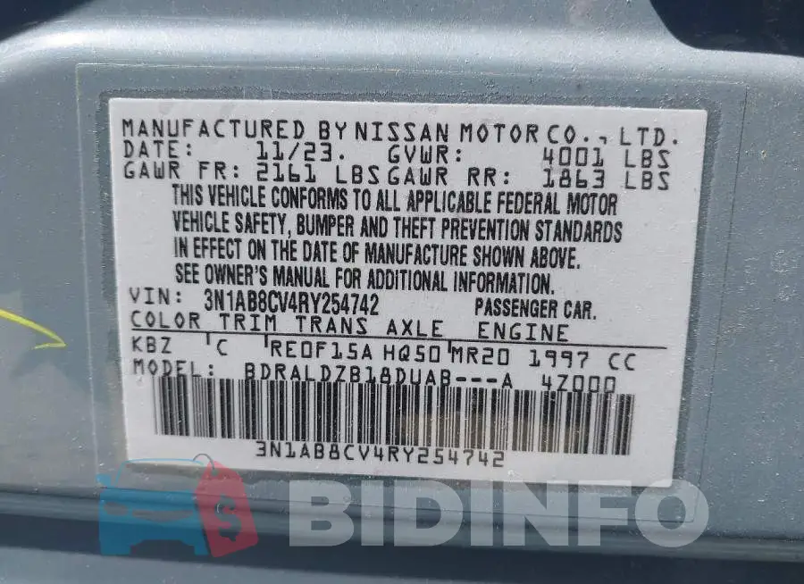 3N1AB8CV4RY254742 Photo# 9