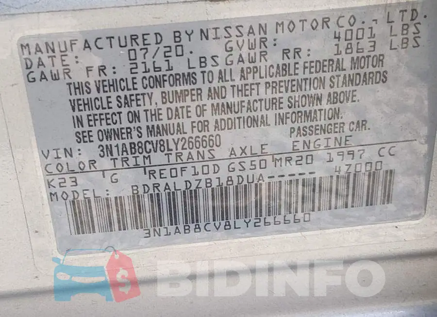 3N1AB8CV8LY266660 Photo# 9