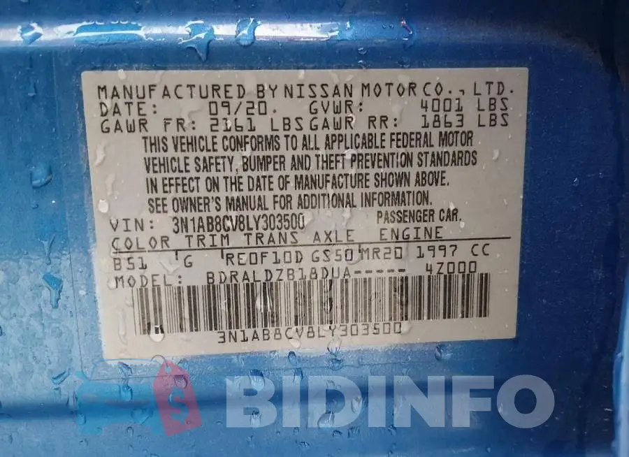 3N1AB8CV8LY303500 Photo# 9