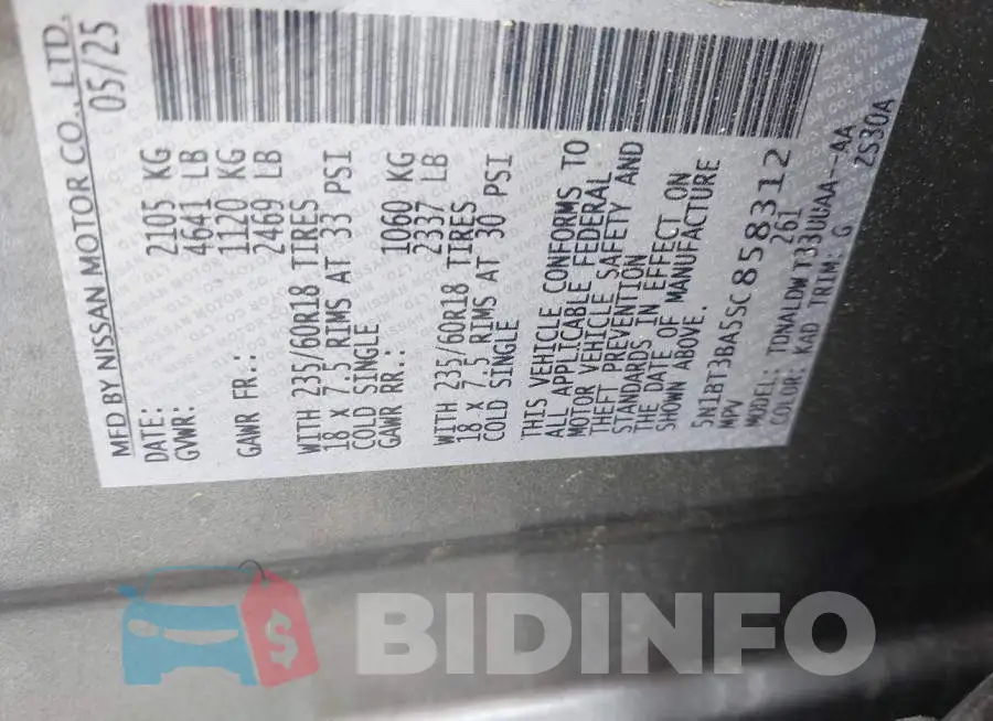 5N1BT3BA5SC858312 Photo# 9