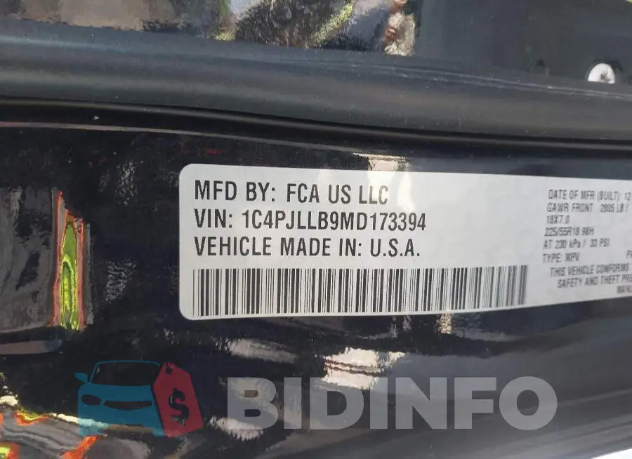 1C4PJLLB9MD173394 Photo# 9