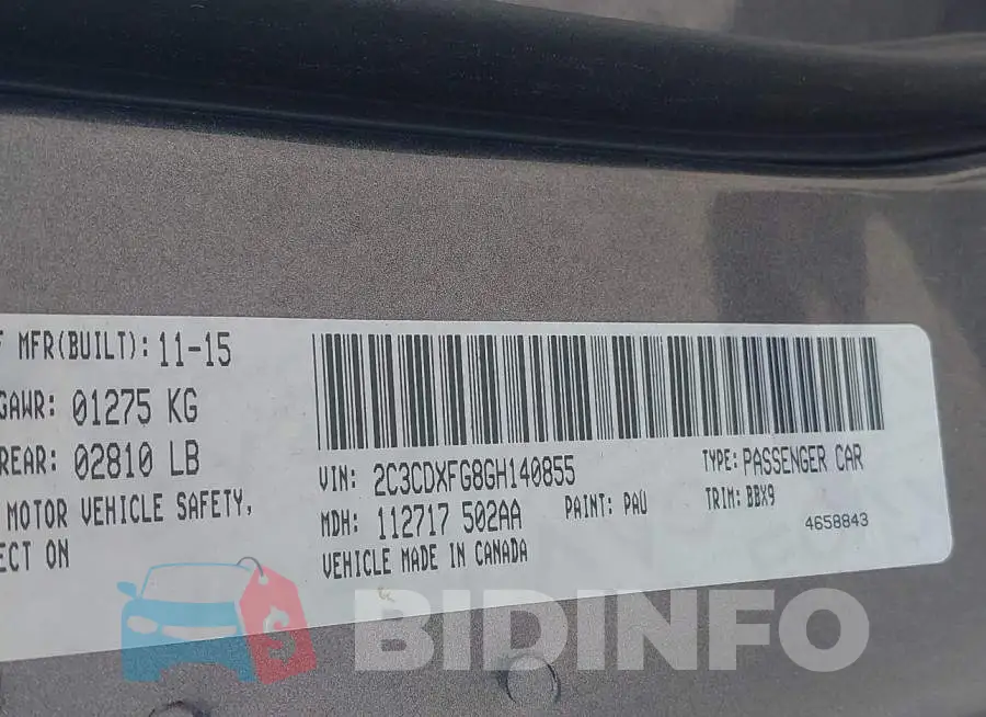 2C3CDXFG8GH140855 Photo# 9