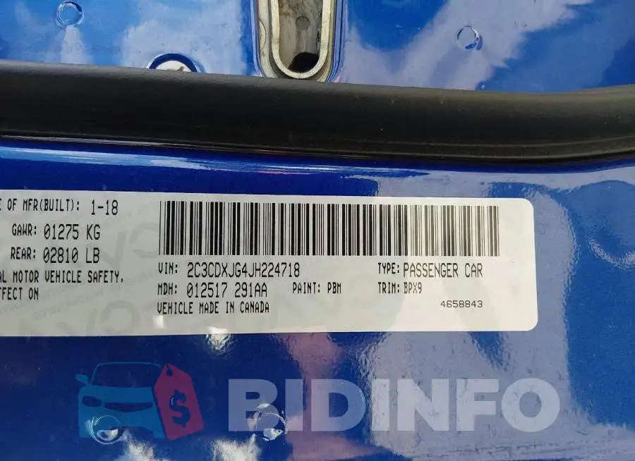 2C3CDXJG4JH224718 Photo# 9