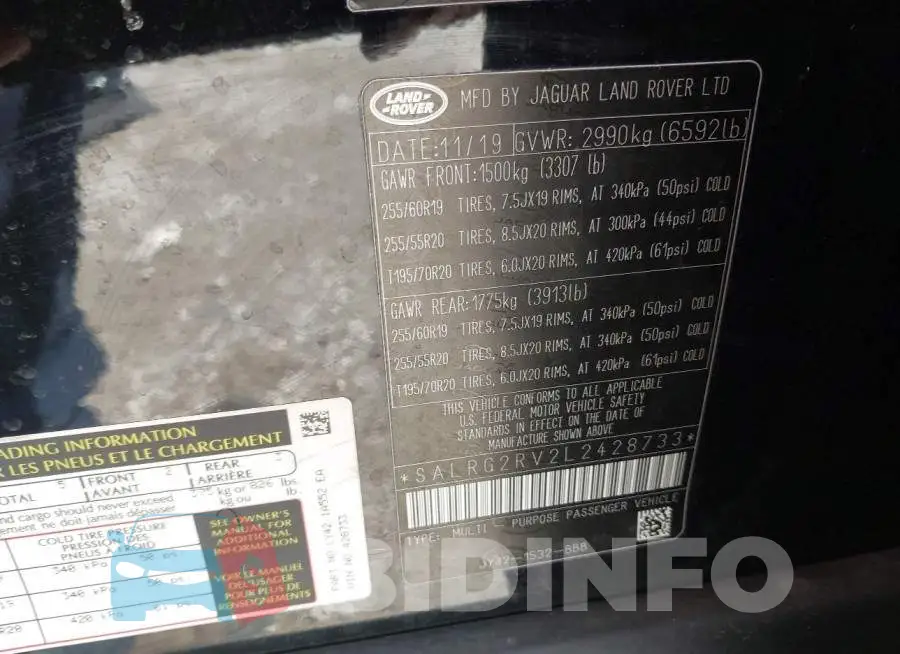 SALRG2RV2L2428733 Photo# 9