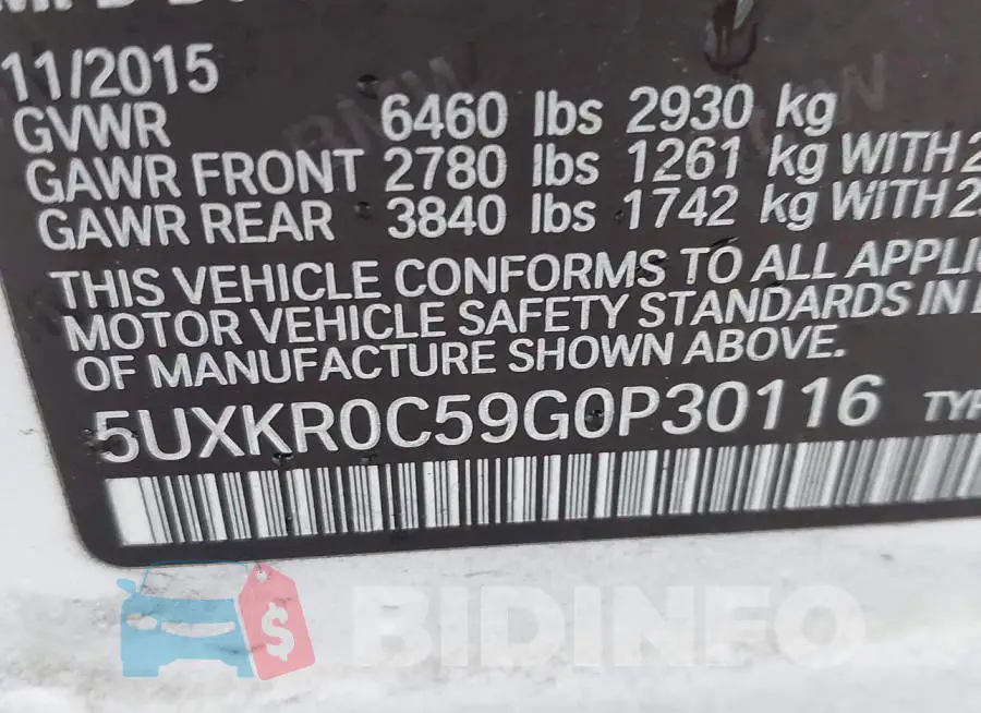 5UXKR0C59G0P30116 Photo# 9