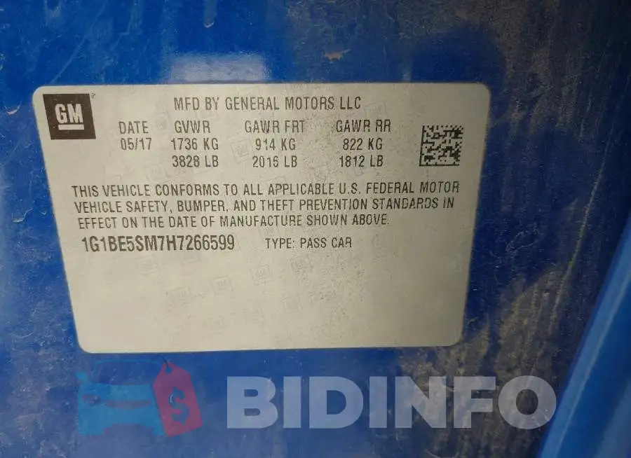 1G1BE5SM7H7266599 Photo# 9