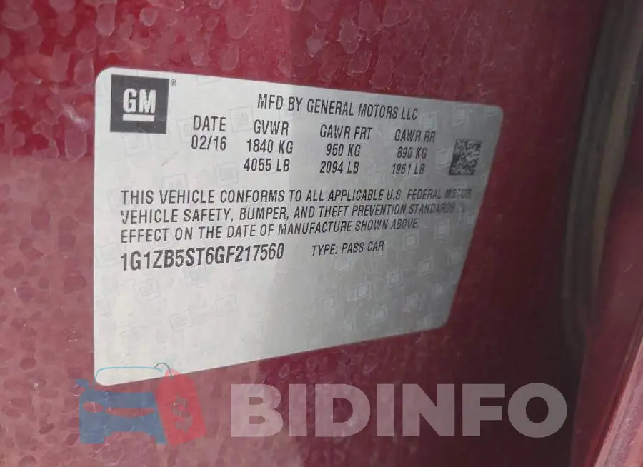 1G1ZB5ST6GF217560 Photo# 9