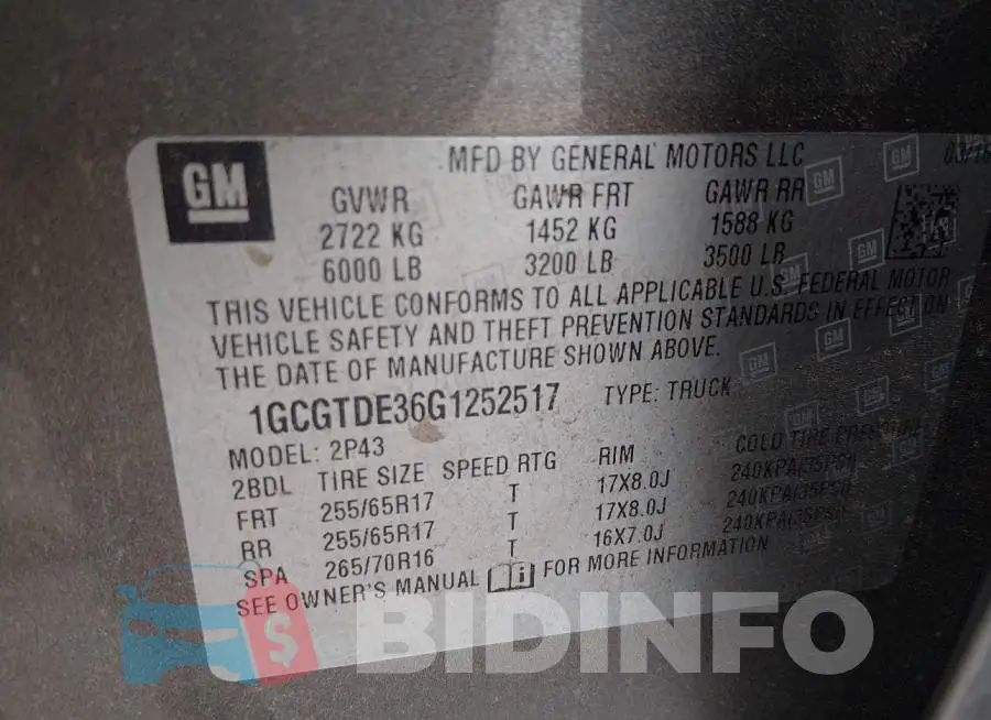 1GCGTDE36G1252517 Photo# 9