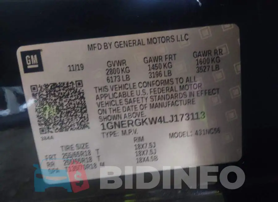 1GNERGKW4LJ173113 Photo# 9
