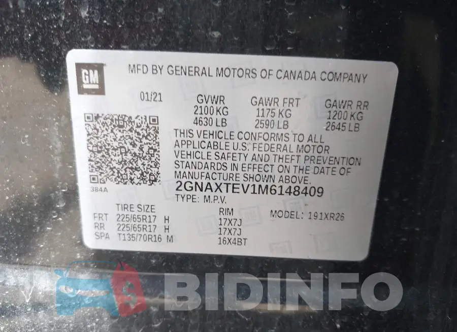 2GNAXTEV1M6148409 Photo# 9