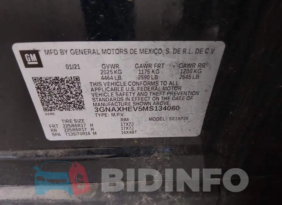 3GNAXHEV5MS134060 Photo# 9