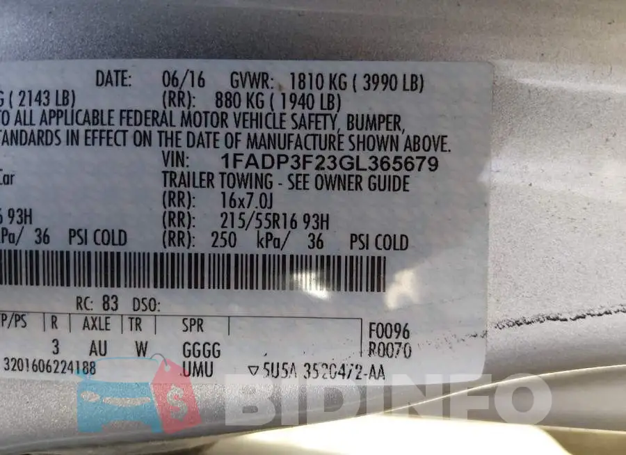 1FADP3F23GL365679 Photo# 9
