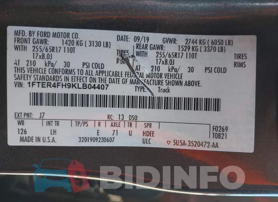 1FTER4FH9KLB04407 Photo# 9