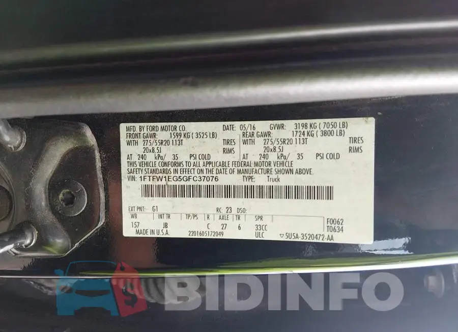 1FTFW1EG5GFC37076 Photo# 9