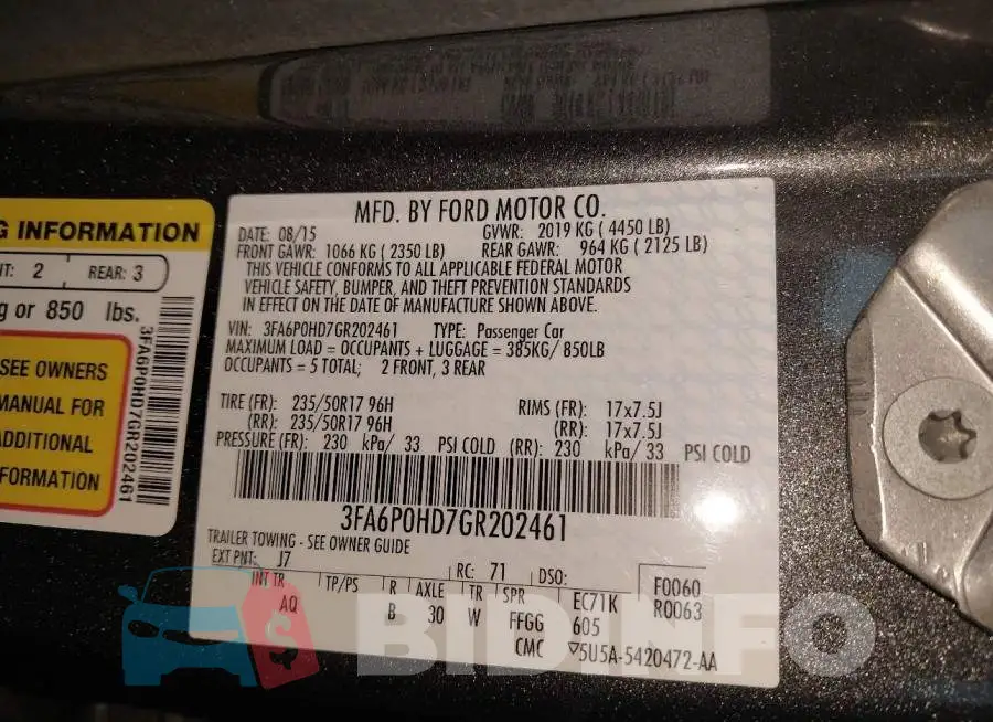 3FA6P0HD7GR202461 Photo# 9
