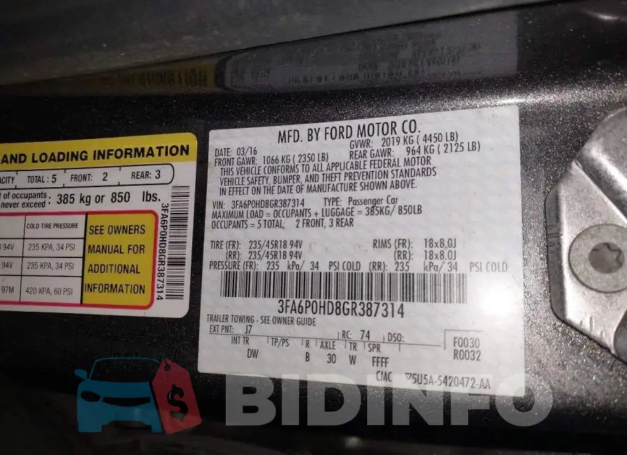 3FA6P0HD8GR387314 Photo# 9