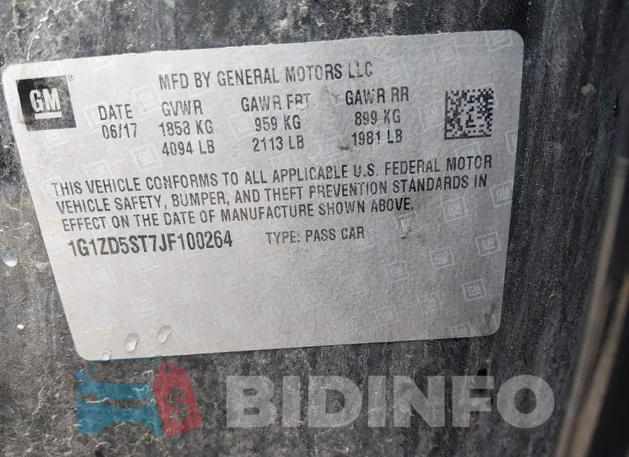 1G1ZD5ST7JF100264 Photo# 9