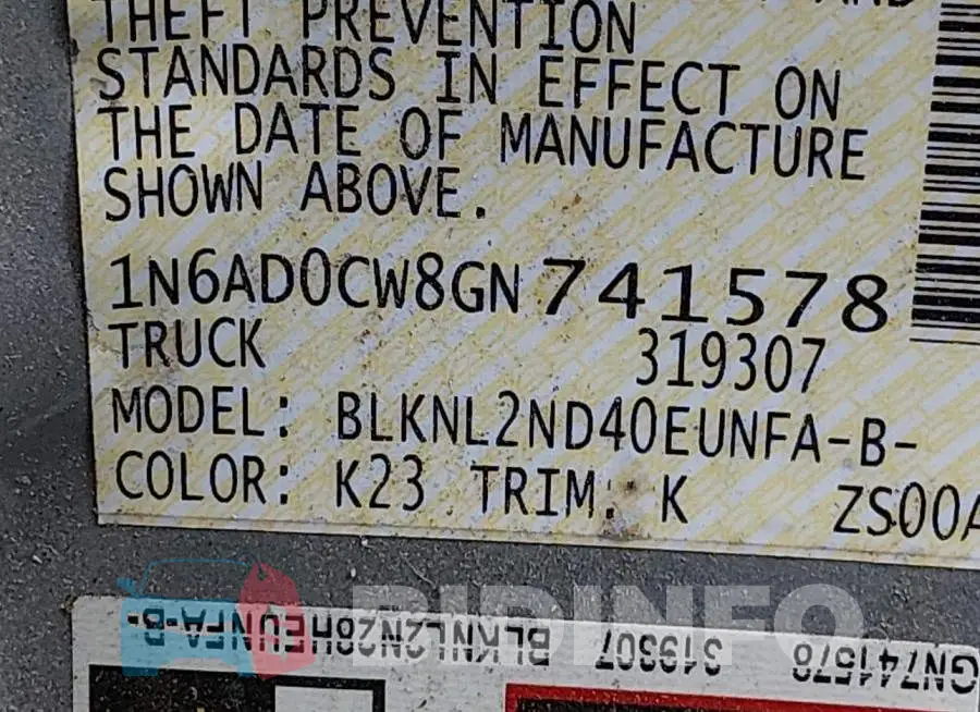 1N6AD0CW8GN741578 Photo# 9