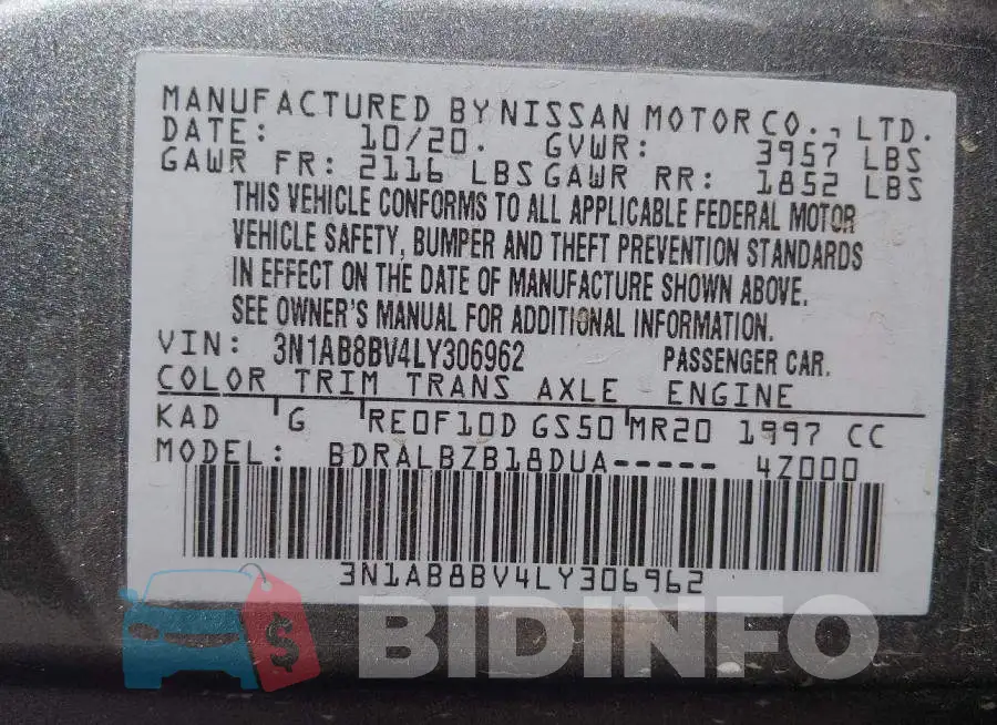 3N1AB8BV4LY306962 Photo# 9