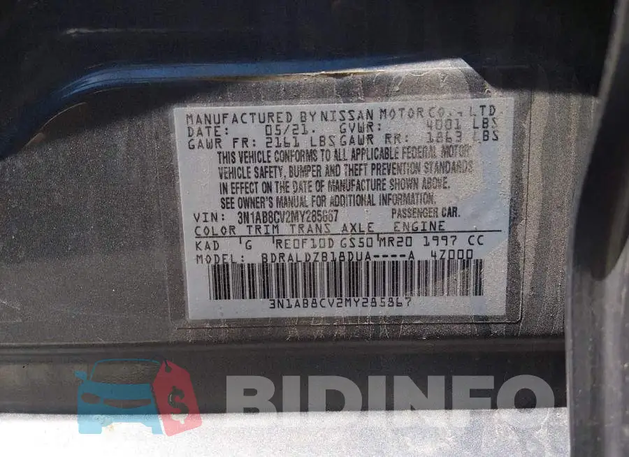 3N1AB8CV2MY285867 Photo# 9