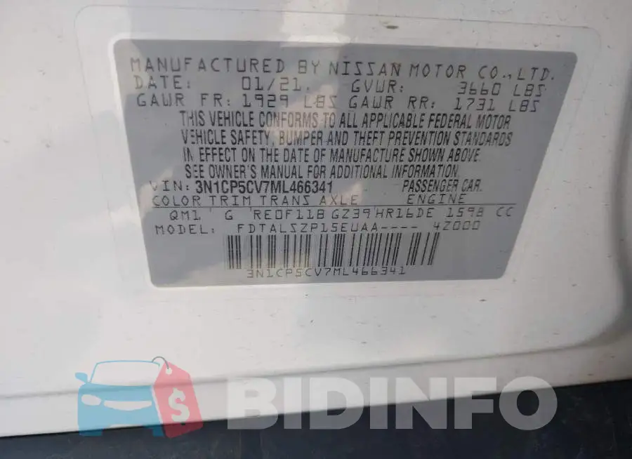 3N1CP5CV7ML466341 Photo# 9