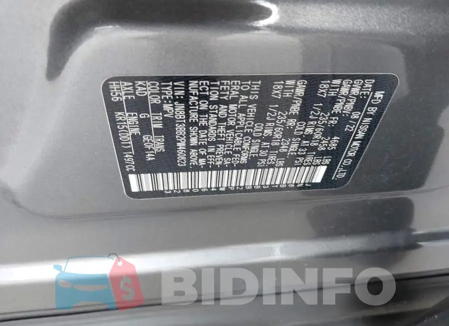 JN8BT3BB2PW460823 Photo# 9