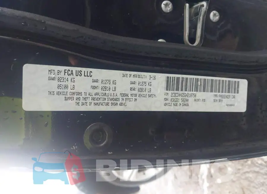 2C3CDXBG8KH758594 Photo# 9