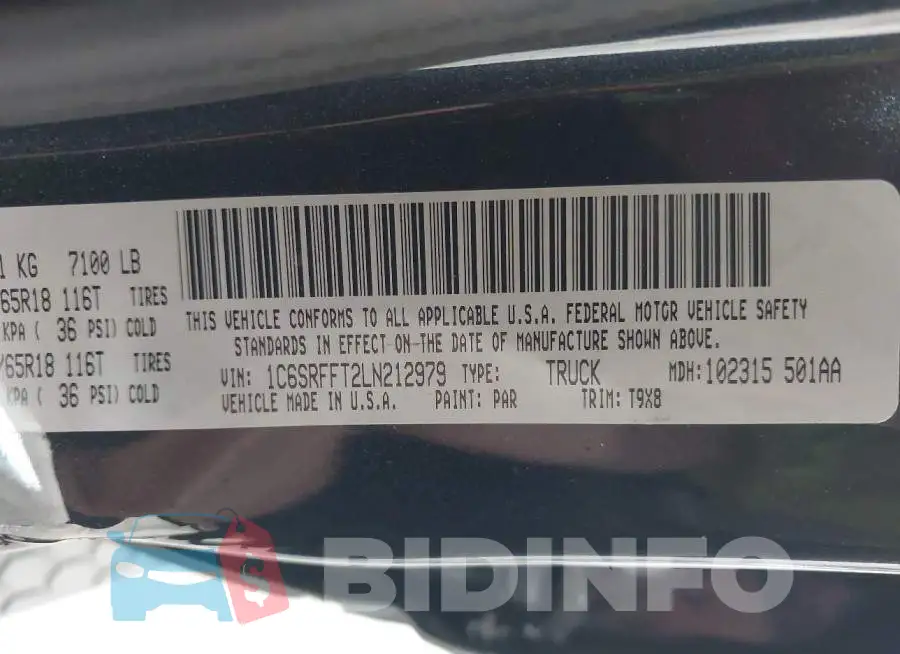 1C6SRFFT2LN212979 Photo# 9