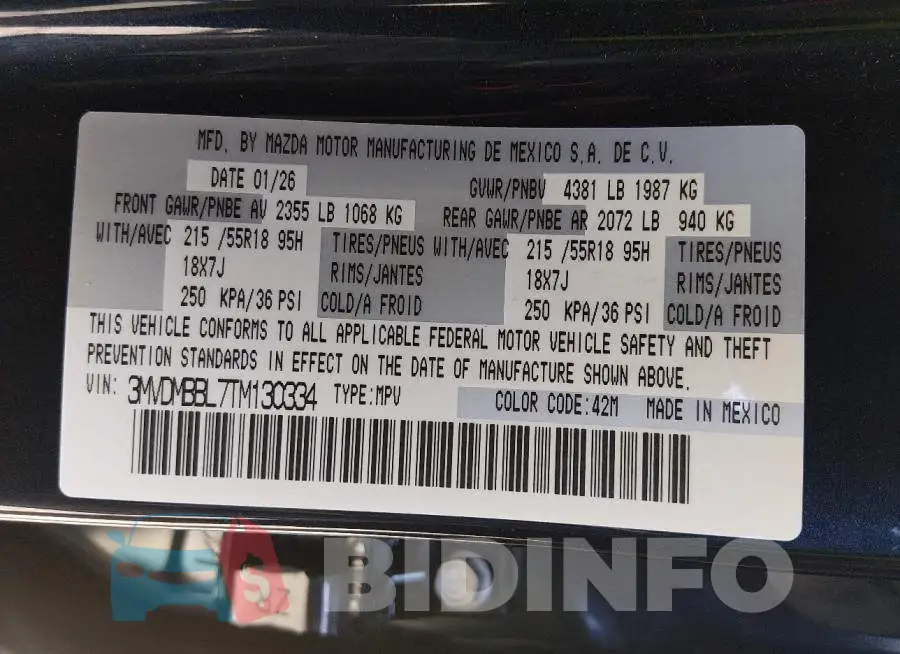 3MVDMBBL7TM130334 Photo# 9