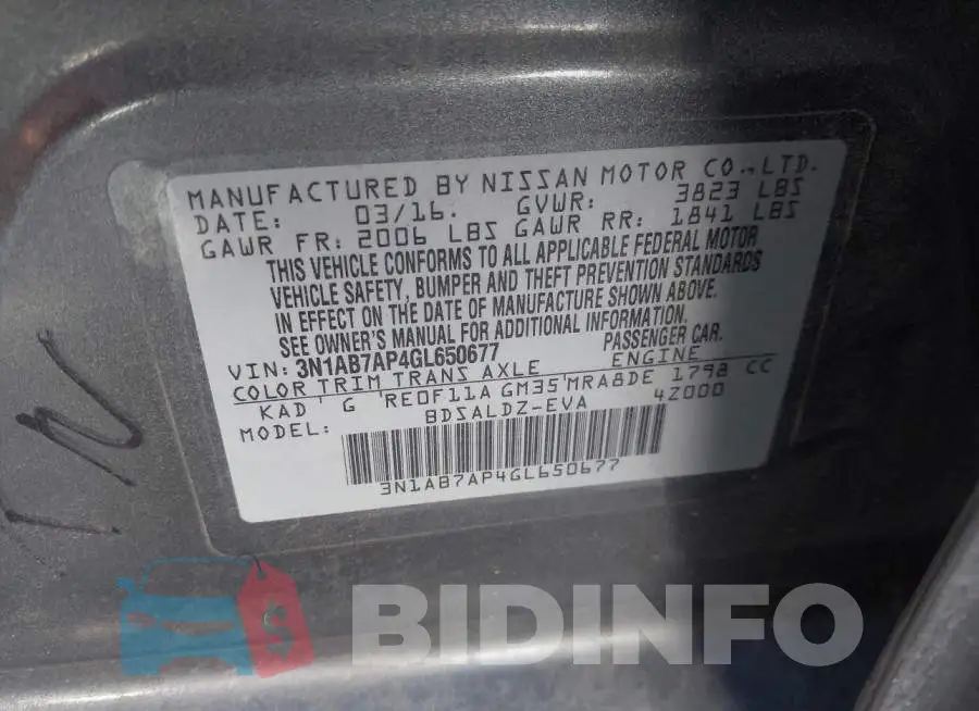 3N1AB7AP4GL650677 Photo# 9