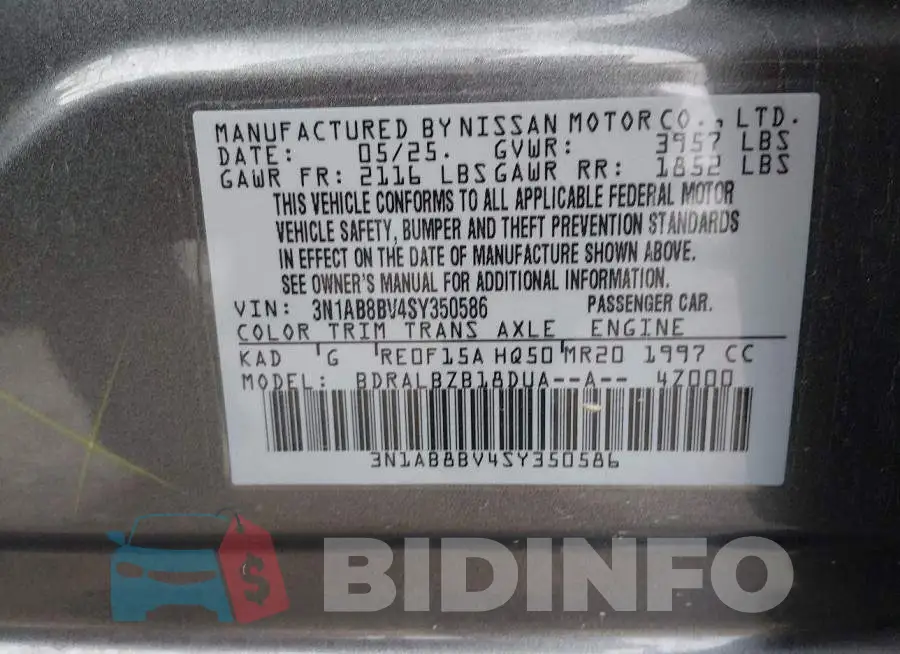 3N1AB8BV4SY350586 Photo# 9