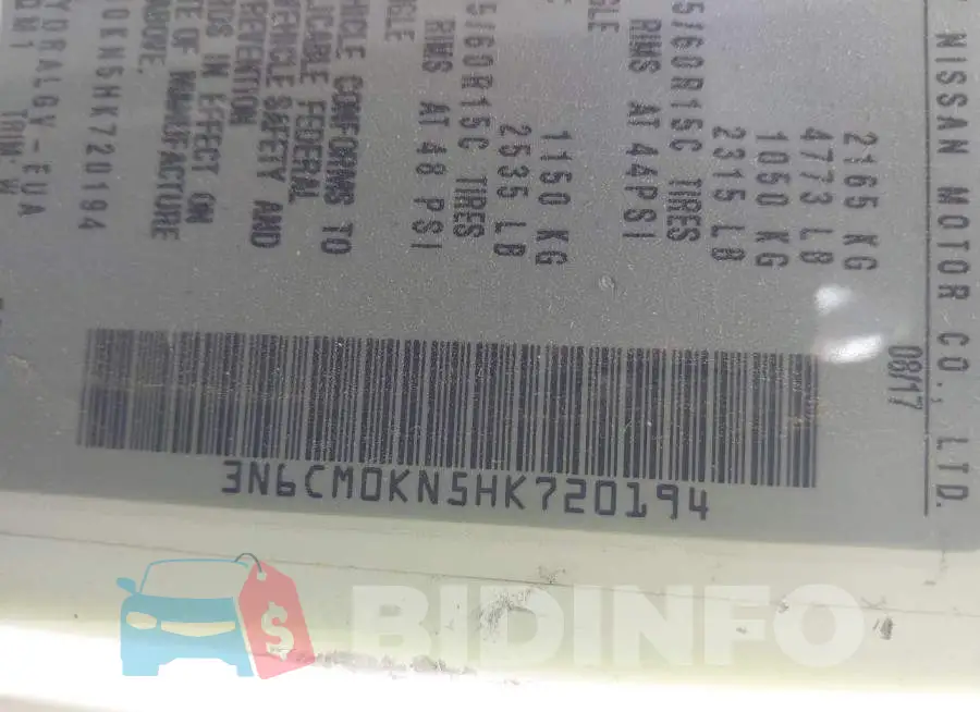 3N6CM0KN5HK720194 Photo# 9