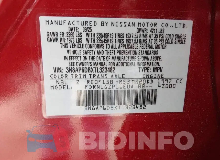 3N8AP6DBXTL323482 Photo# 9