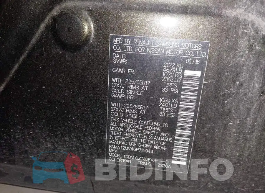 KNMAT2MV4GP715944 Photo# 9