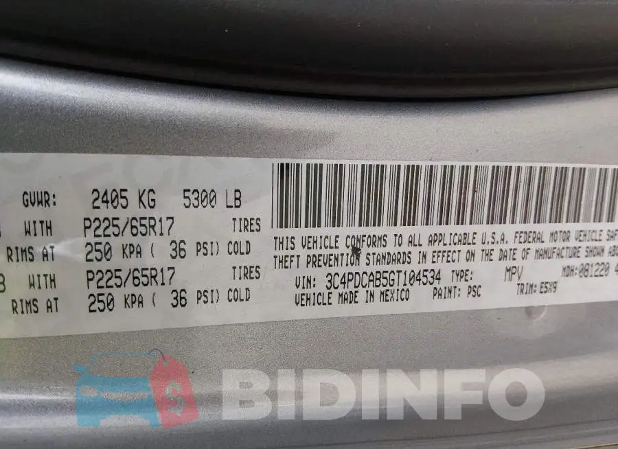 3C4PDCAB5GT104534 Photo# 9
