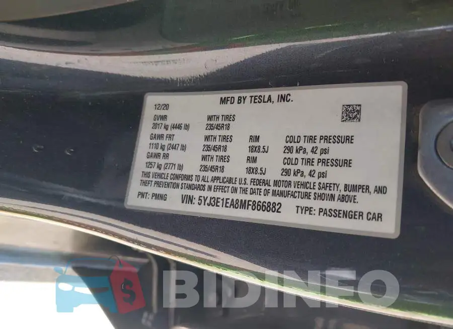 5YJ3E1EA8MF866882 Photo# 9