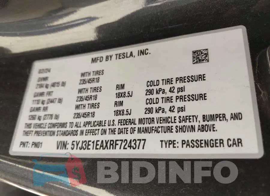 5YJ3E1EAXRF724377 Photo# 8
