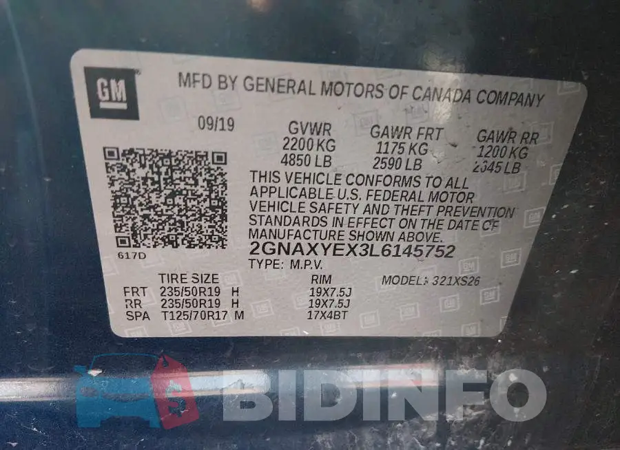 2GNAXYEX3L6145752 Photo# 9