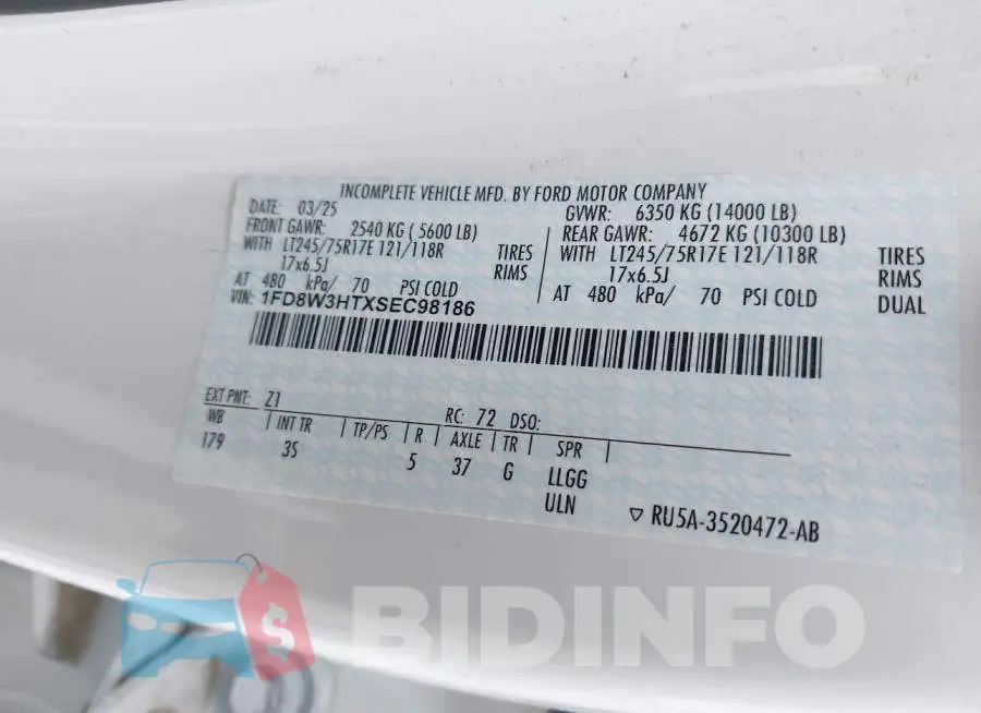 1FD8W3HTXSEC98186 Photo# 8