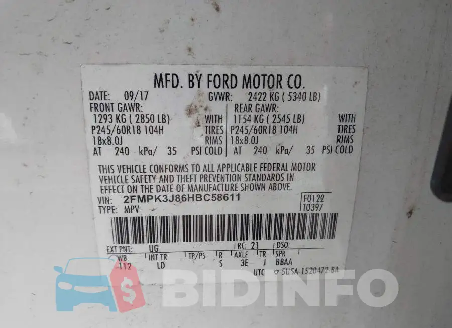 2FMPK3J86HBC58611 Photo# 9