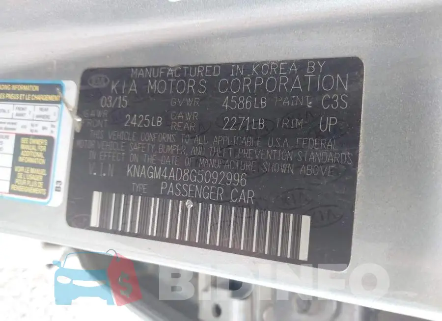 KNAGM4AD8G5092996 Photo# 9