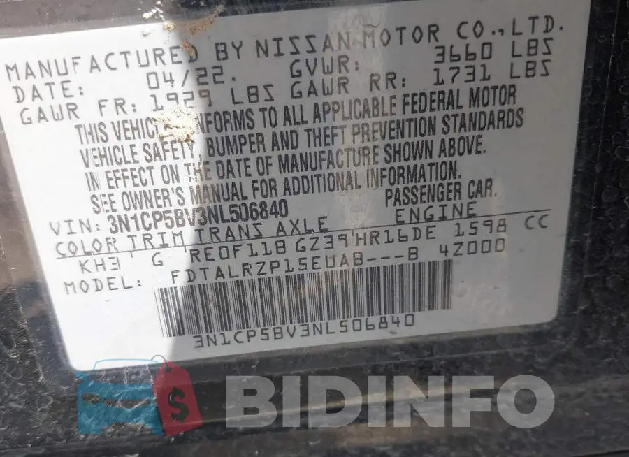 3N1CP5BV3NL506840 Photo# 9