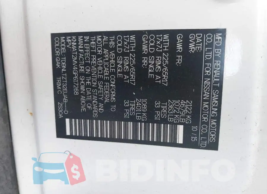KNMAT2MV4GP617268 Photo# 9